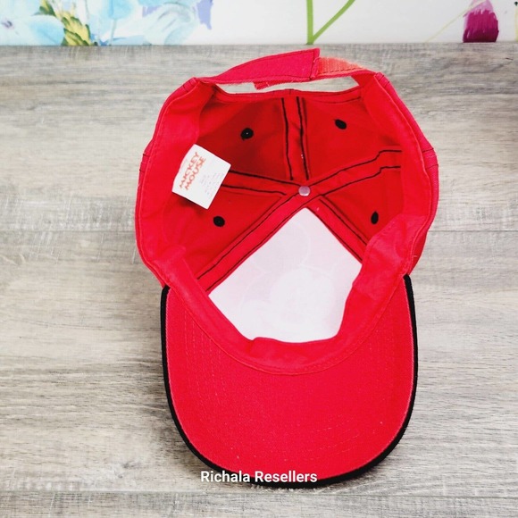 Disney Mickey Mouse Boys Youth Strap Back Hat Kids Baseball Cap Adjustable Red - Picture 6 of 7